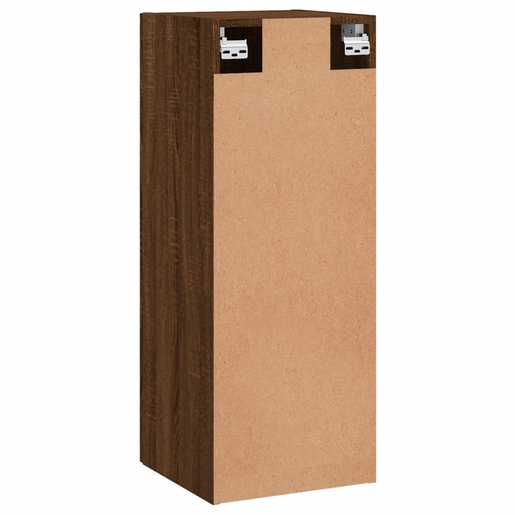 Wandschrank aus braunem Eichenholz, 34,5 x 34 x 90 cm