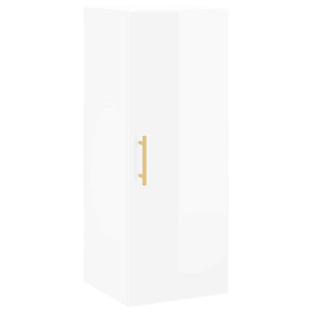 Wall cabinet glossy white 34.5x34x90 cm