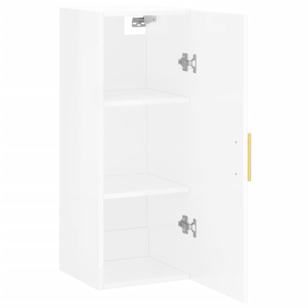 Wall cabinet glossy white 34.5x34x90 cm