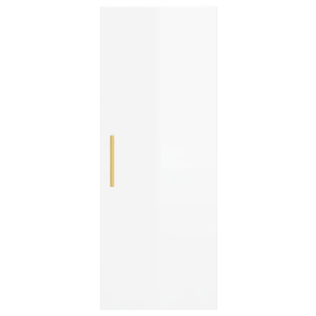 Wall cabinet glossy white 34.5x34x90 cm