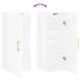 Wall cabinet glossy white 34.5x34x90 cm