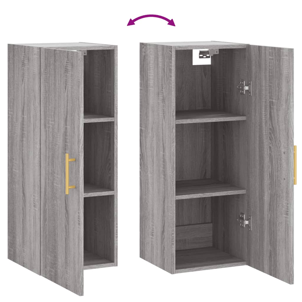 Armoire murale sonoma gris 34,5x34x90 cm