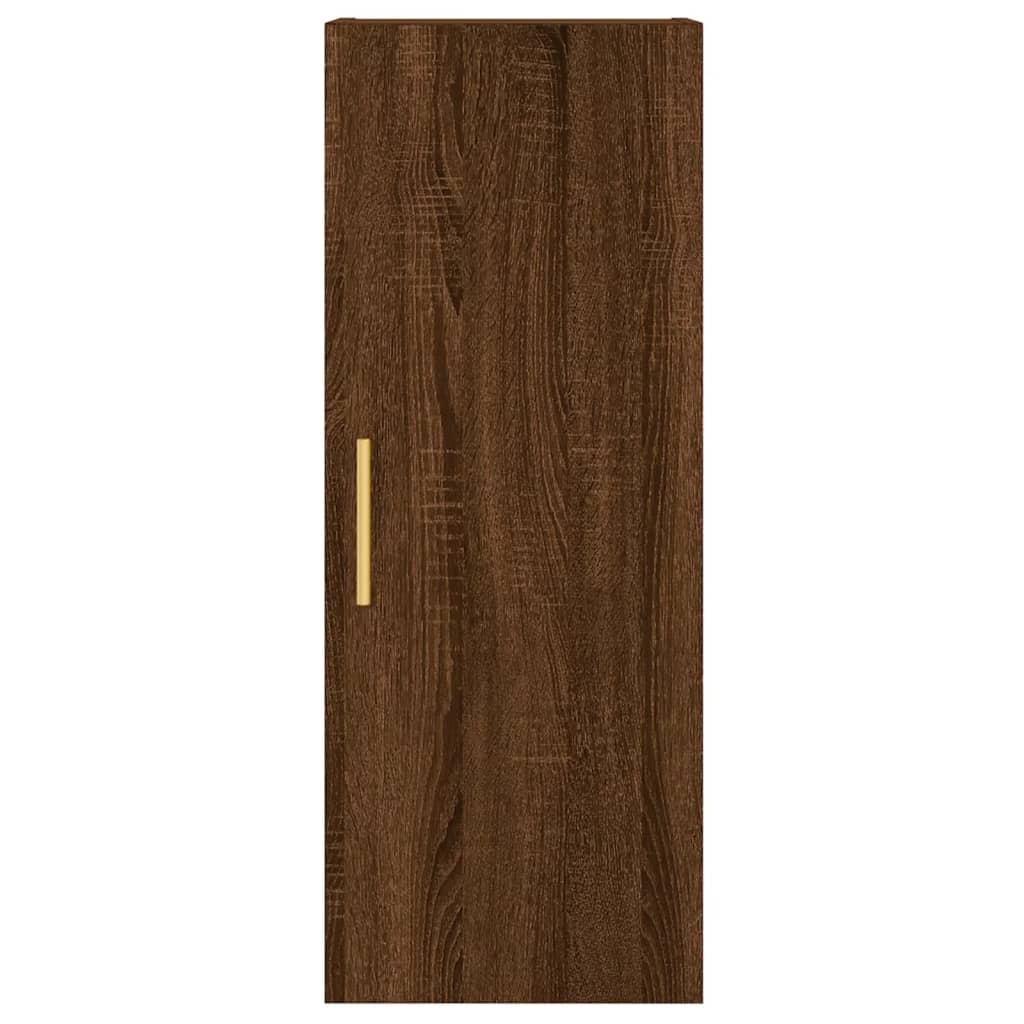 Wandschrank aus braunem Eichenholz, 34,5 x 34 x 90 cm