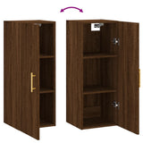 Wandschrank aus braunem Eichenholz, 34,5 x 34 x 90 cm