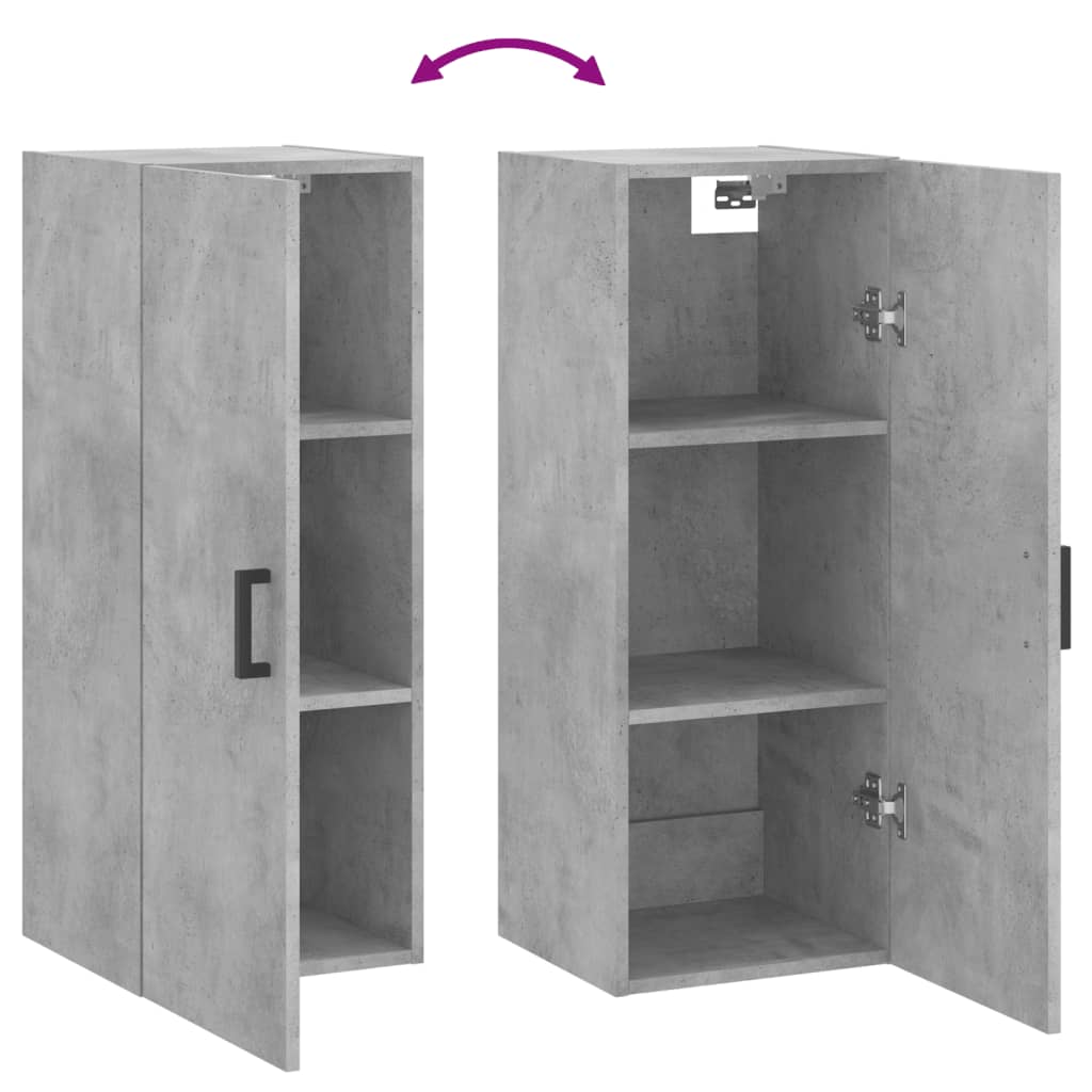 Betongrauer Wandschrank 34,5x34x90 cm