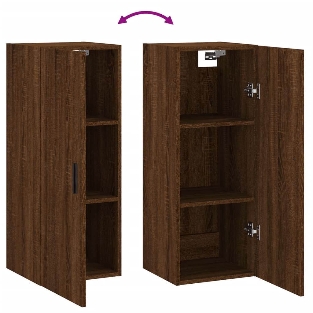 Armoire murale chêne marron 34,5x34x90 cm