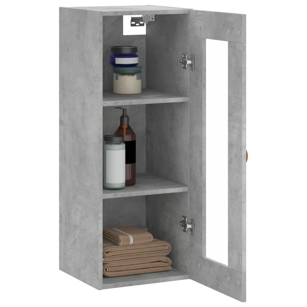 Betongrauer Wandschrank 34,5x34x90 cm