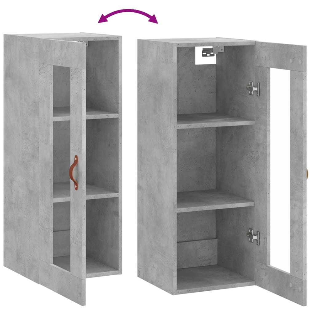 Concrete gray wall cabinet 34.5x34x90 cm