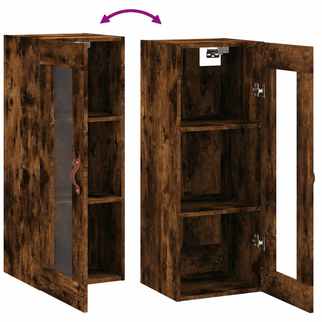 Armoire murale chêne fumé 34,5x34x90 cm