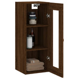 Wandschrank aus braunem Eichenholz, 34,5 x 34 x 90 cm