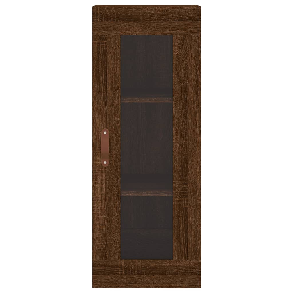 Wandschrank aus braunem Eichenholz, 34,5 x 34 x 90 cm