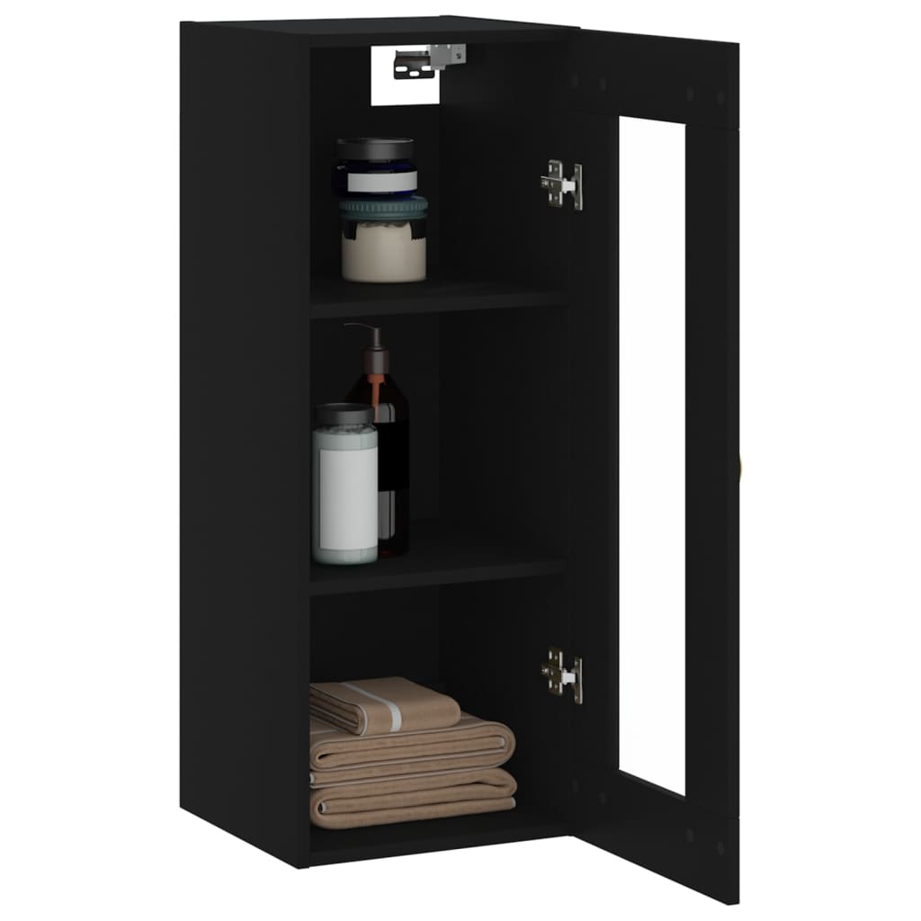 Schwarzer Wandschrank 34,5x34x90 cm