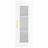 Armoire murale blanc brillant 34,5x34x90 cm