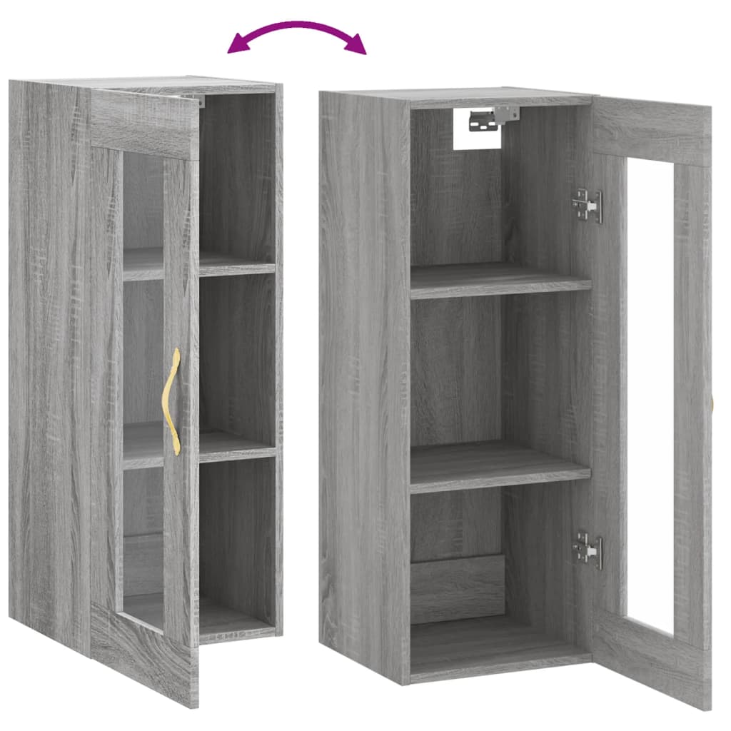 Sonoma grauer Wandschrank 34,5x34x90 cm