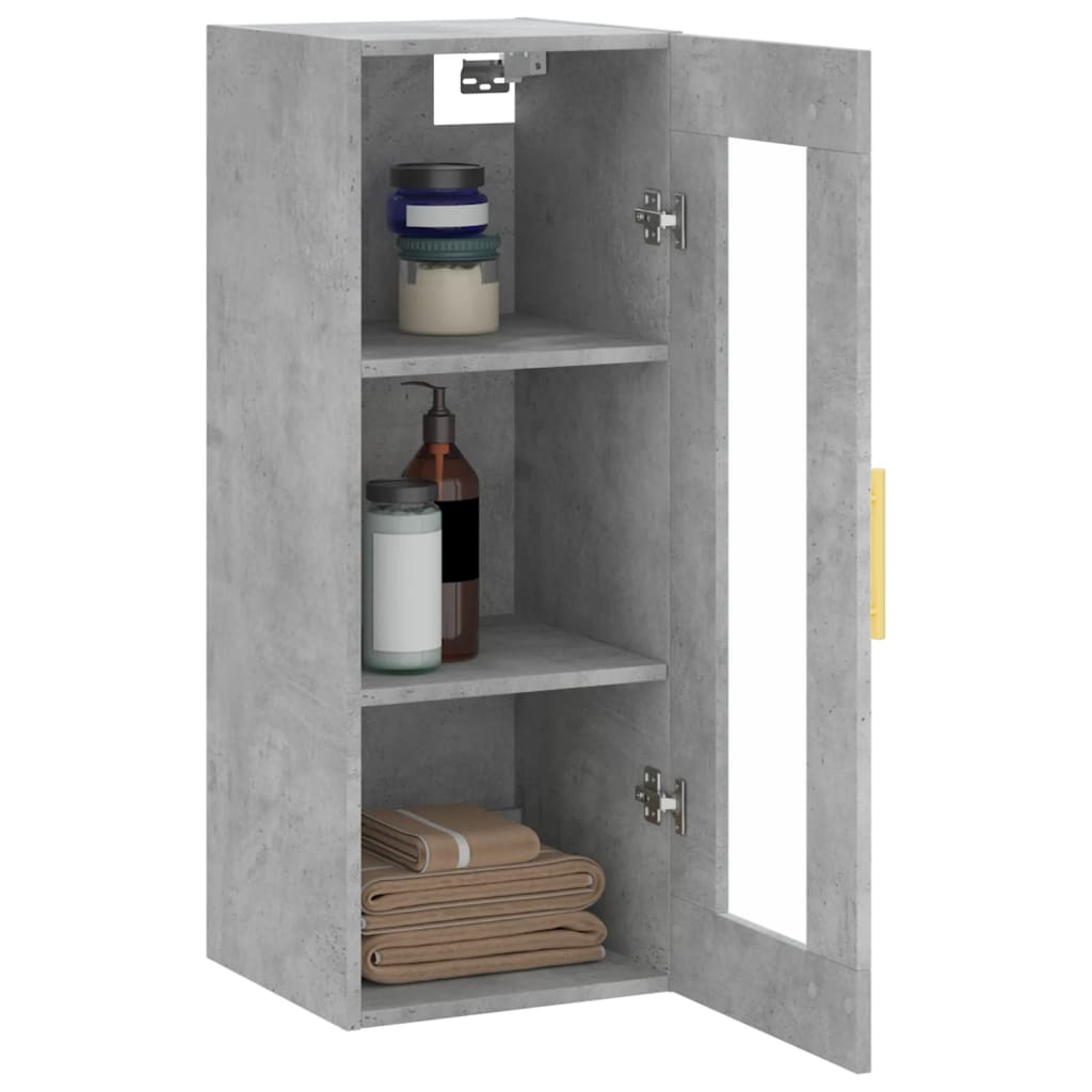 Betongrauer Wandschrank 34,5x34x90 cm