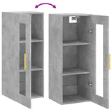 Betongrauer Wandschrank 34,5x34x90 cm