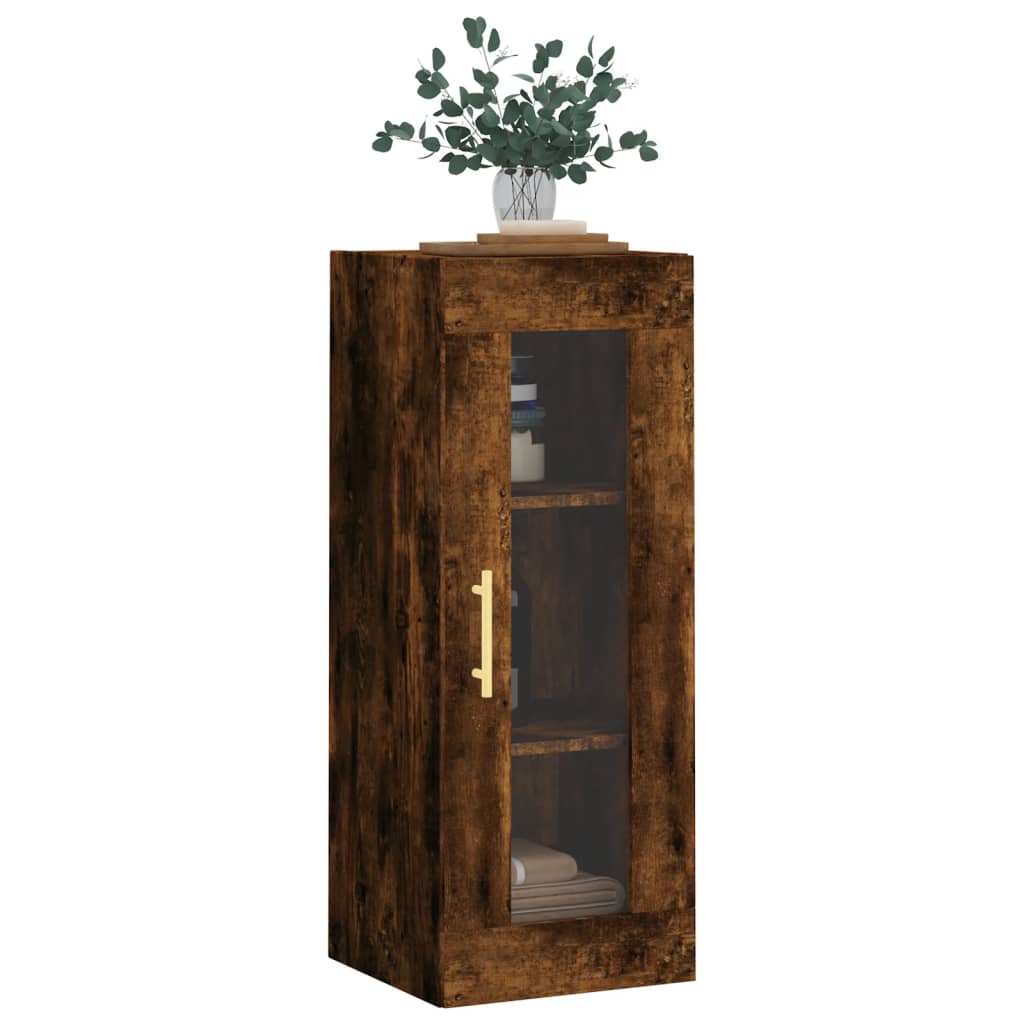 Smoked oak wall cabinet 34.5x34x90 cm