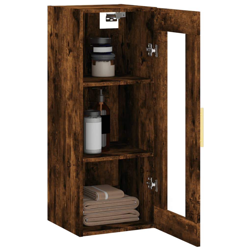 Smoked oak wall cabinet 34.5x34x90 cm