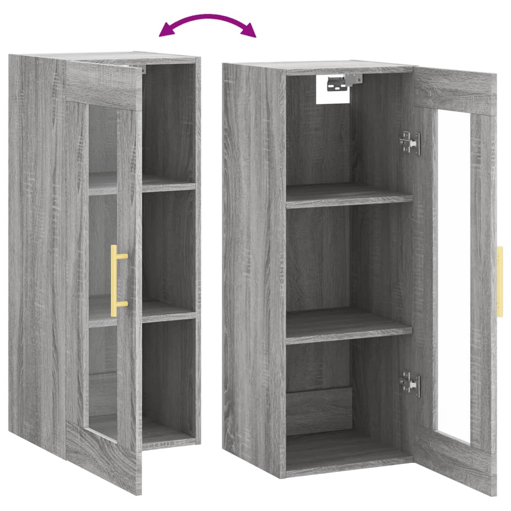 Sonoma grauer Wandschrank 34,5x34x90 cm