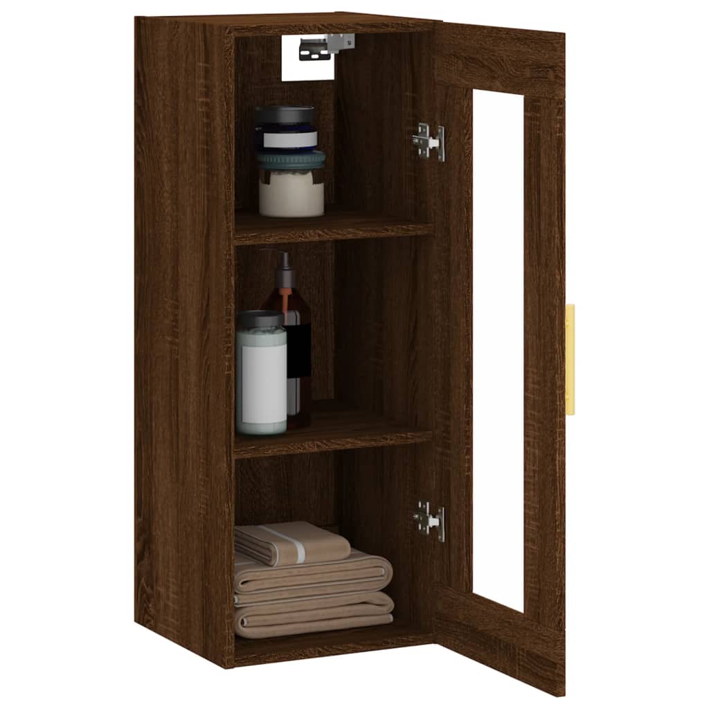 Armoire murale chêne marron 34,5x34x90 cm