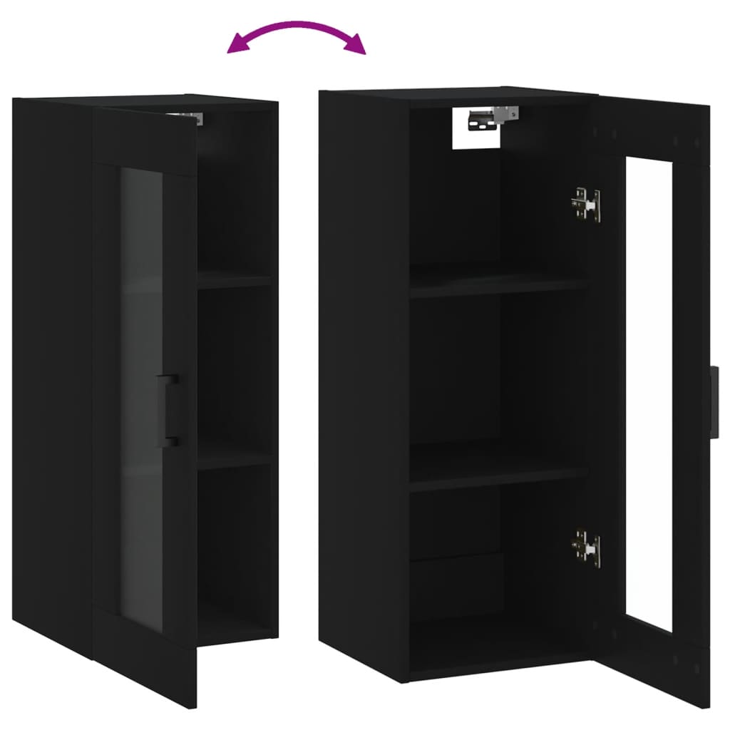 Black wall cabinet 34.5x34x90 cm