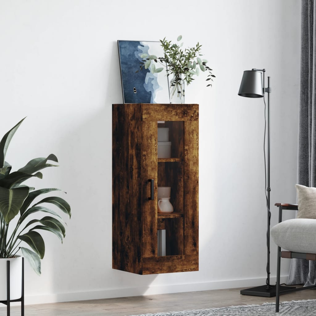 Armoire murale chêne fumé 34,5x34x90 cm