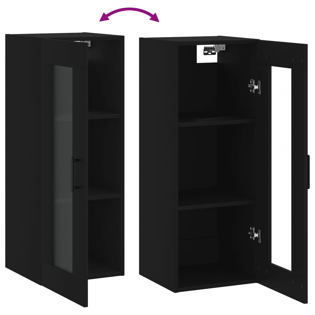 Black wall cabinet 34.5x34x90 cm