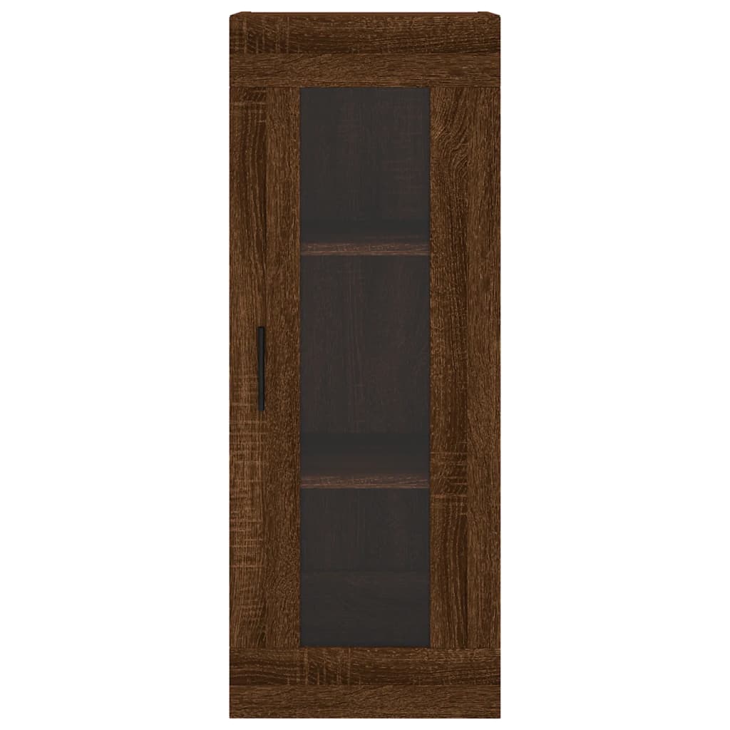 Wandschrank aus braunem Eichenholz, 34,5 x 34 x 90 cm