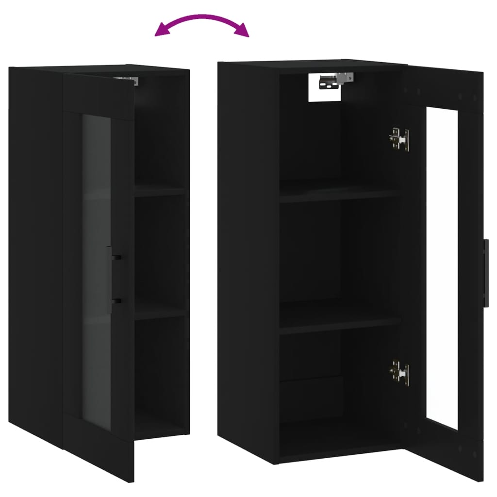 Armoire murale noir 34,5x34x90 cm