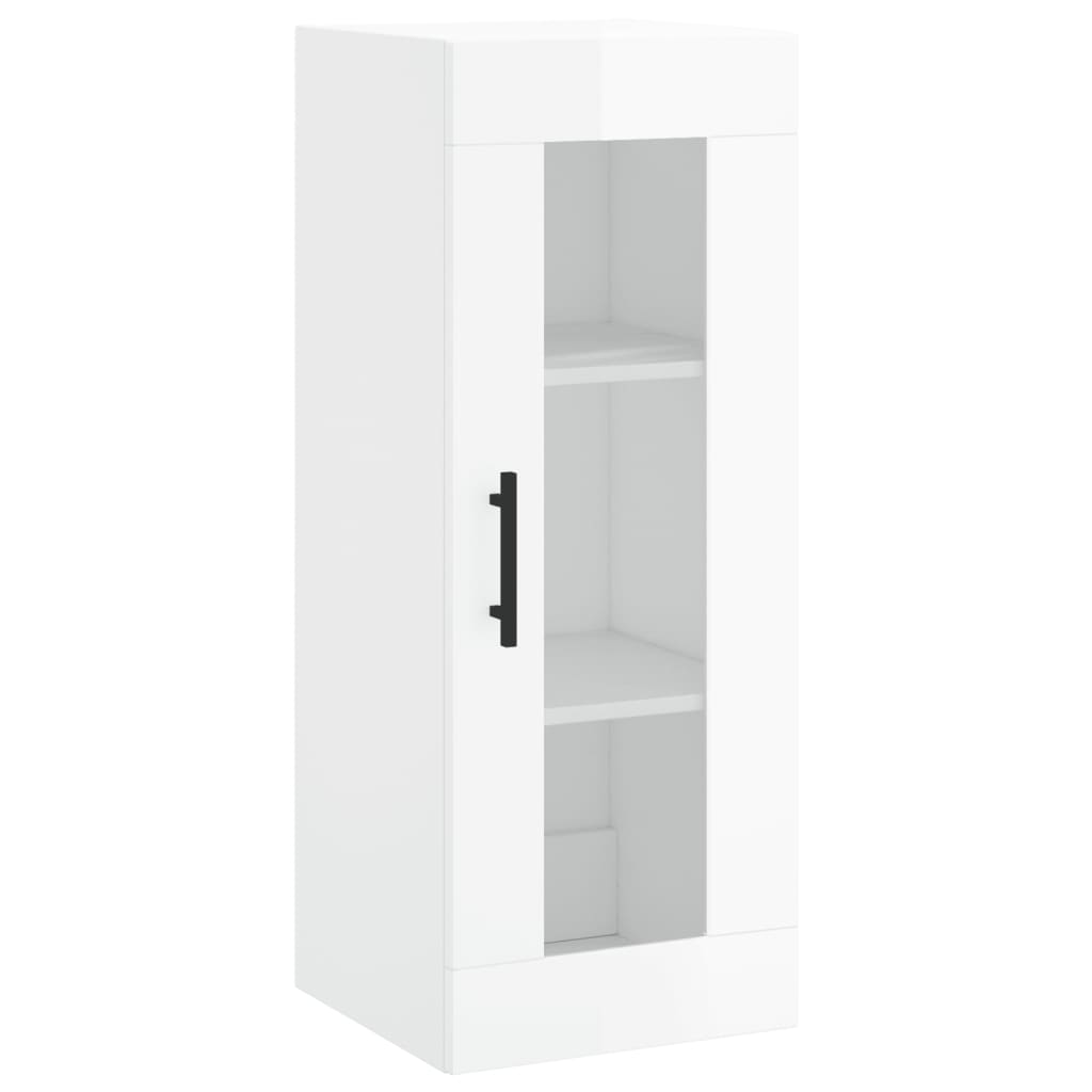 Wall cabinet glossy white 34.5x34x90 cm