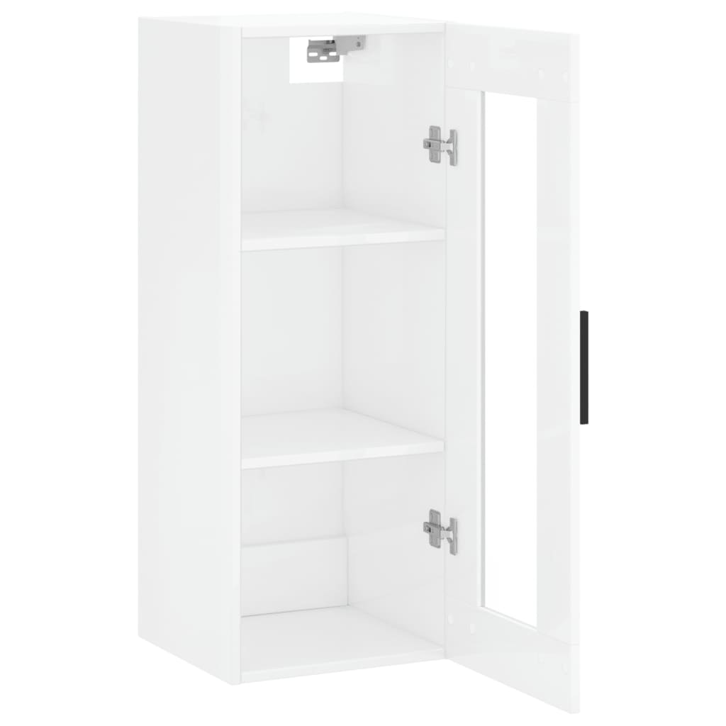 Armoire murale blanc brillant 34,5x34x90 cm