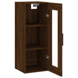 Wandschrank aus braunem Eichenholz, 34,5 x 34 x 90 cm