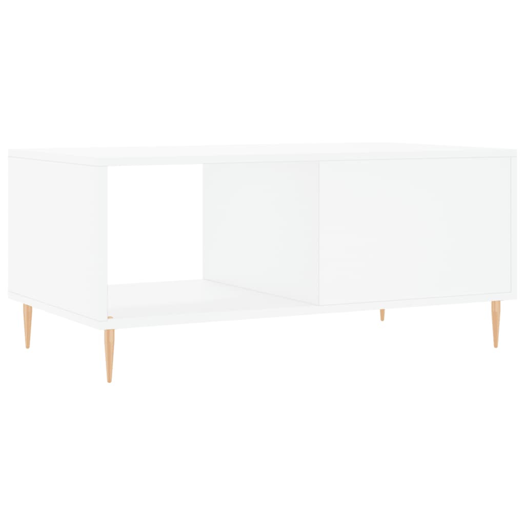 White coffee table 90x50x40 cm engineered wood