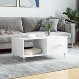 White coffee table 90x50x40 cm engineered wood