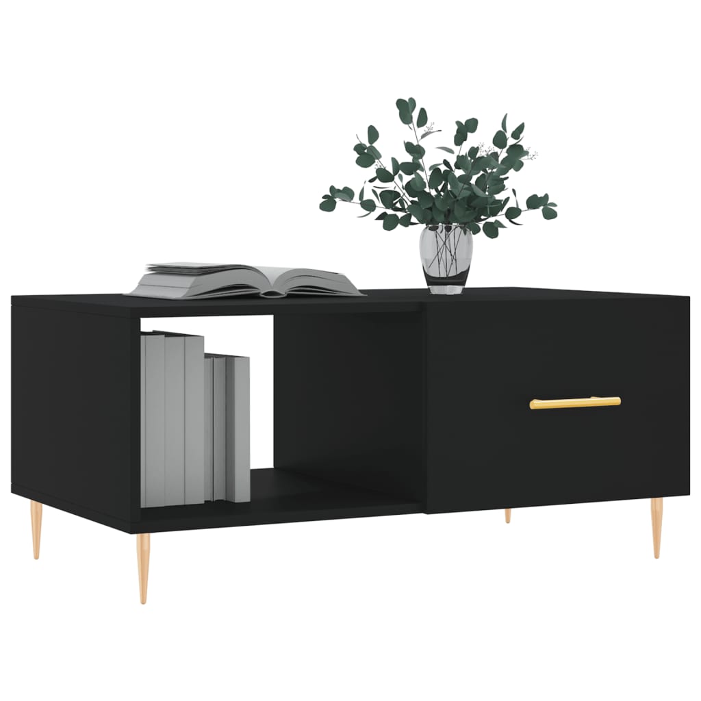 Schwarzer Couchtisch 90x50x40 cm aus Holzwerkstoff