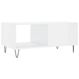 Coffee table Glossy white 90x50x40 cm Engineered wood