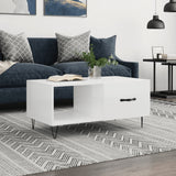 Coffee table Glossy white 90x50x40 cm Engineered wood