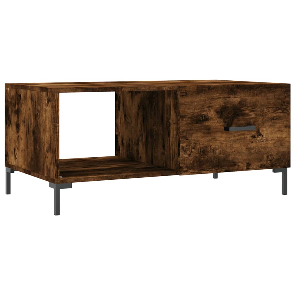 Table basse chêne fumé 90x50x40 cm bois d'ingénierie