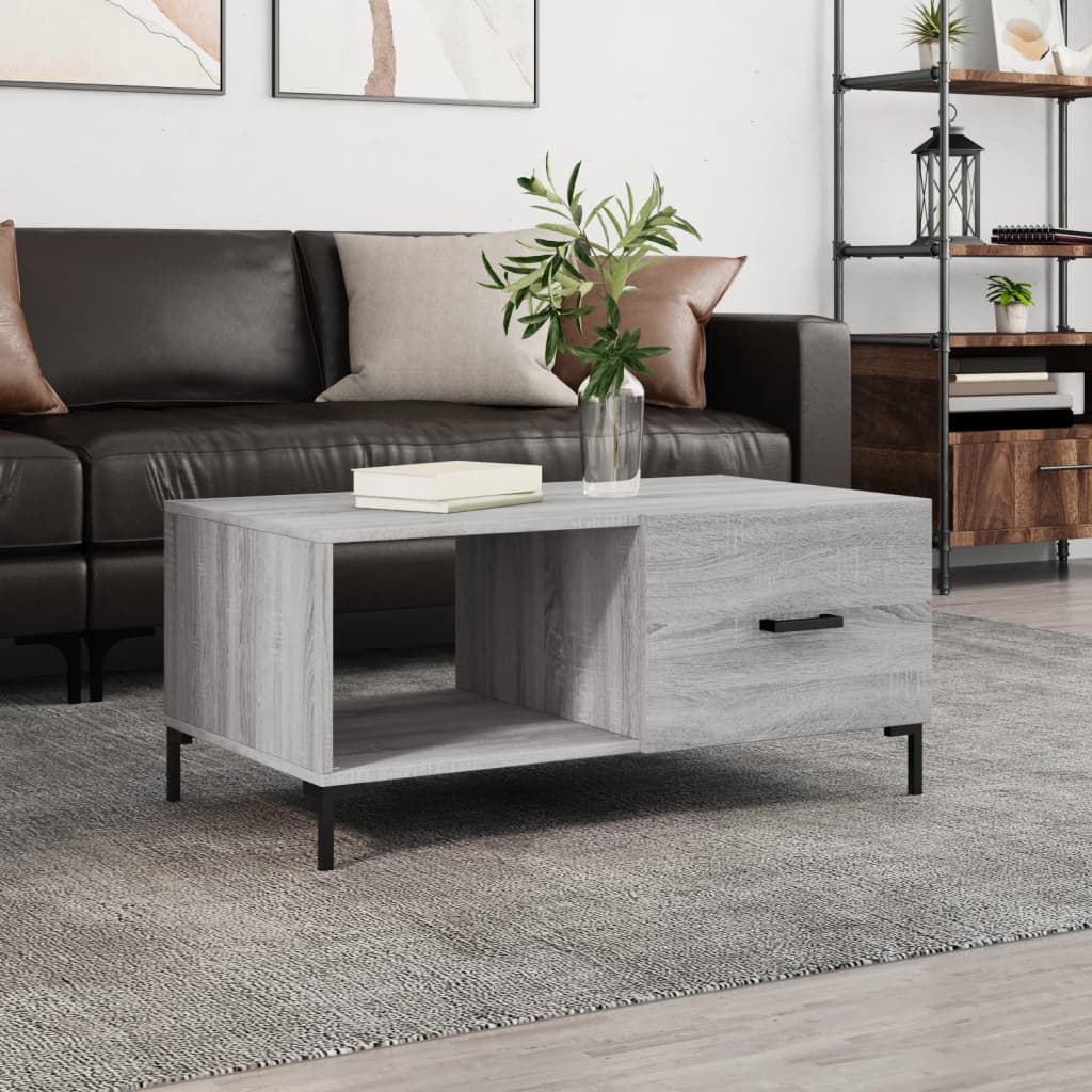 Sonoma coffee table gray 90x50x40 cm engineered wood