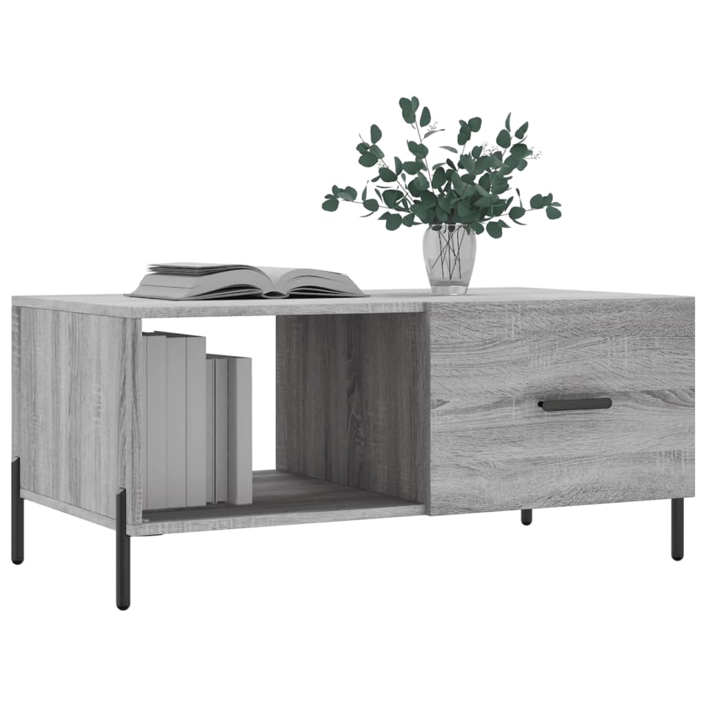 Sonoma grauer Couchtisch 90x50x40 cm, Holzwerkstoff