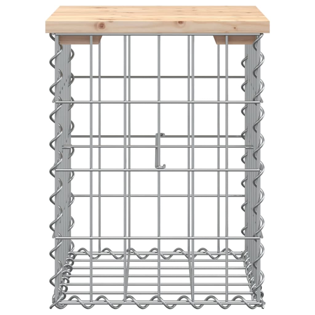 Banc de jardin design de gabion 33x31x42 cm bois massif de pin