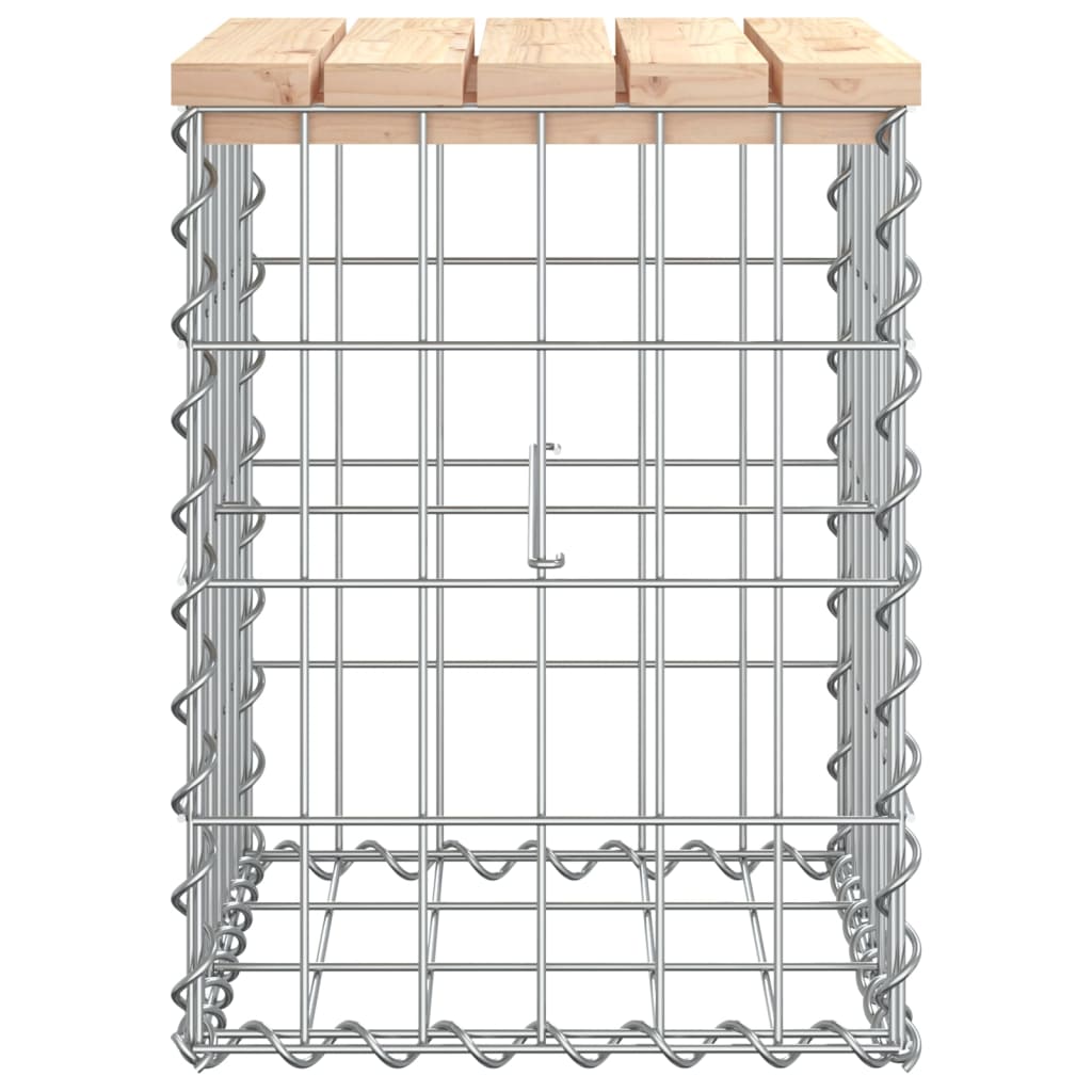 Banc de jardin design de gabion 33x31x42 cm bois massif de pin