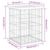 Banc de jardin design de gabion 33x31x42 cm bois massif de pin