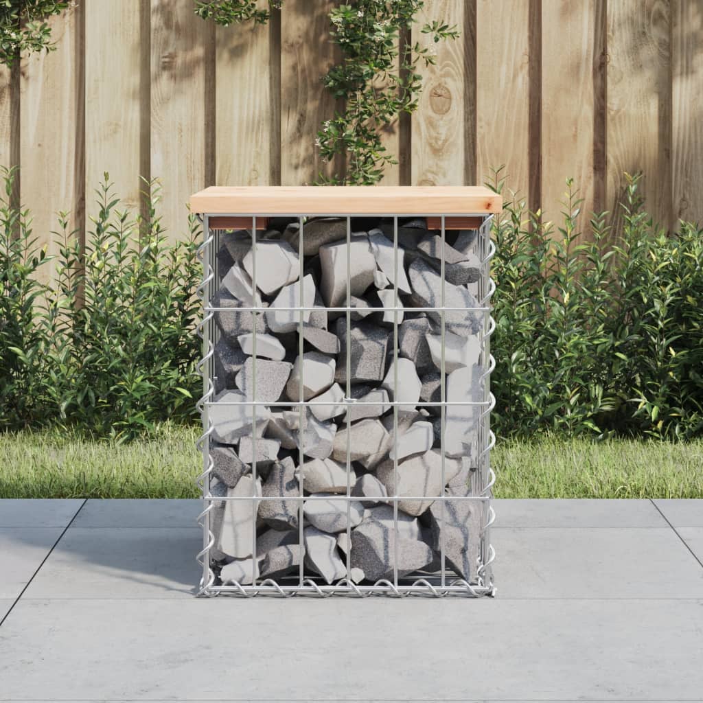 Banc de jardin design de gabion 33x31x42 cm bois massif de pin