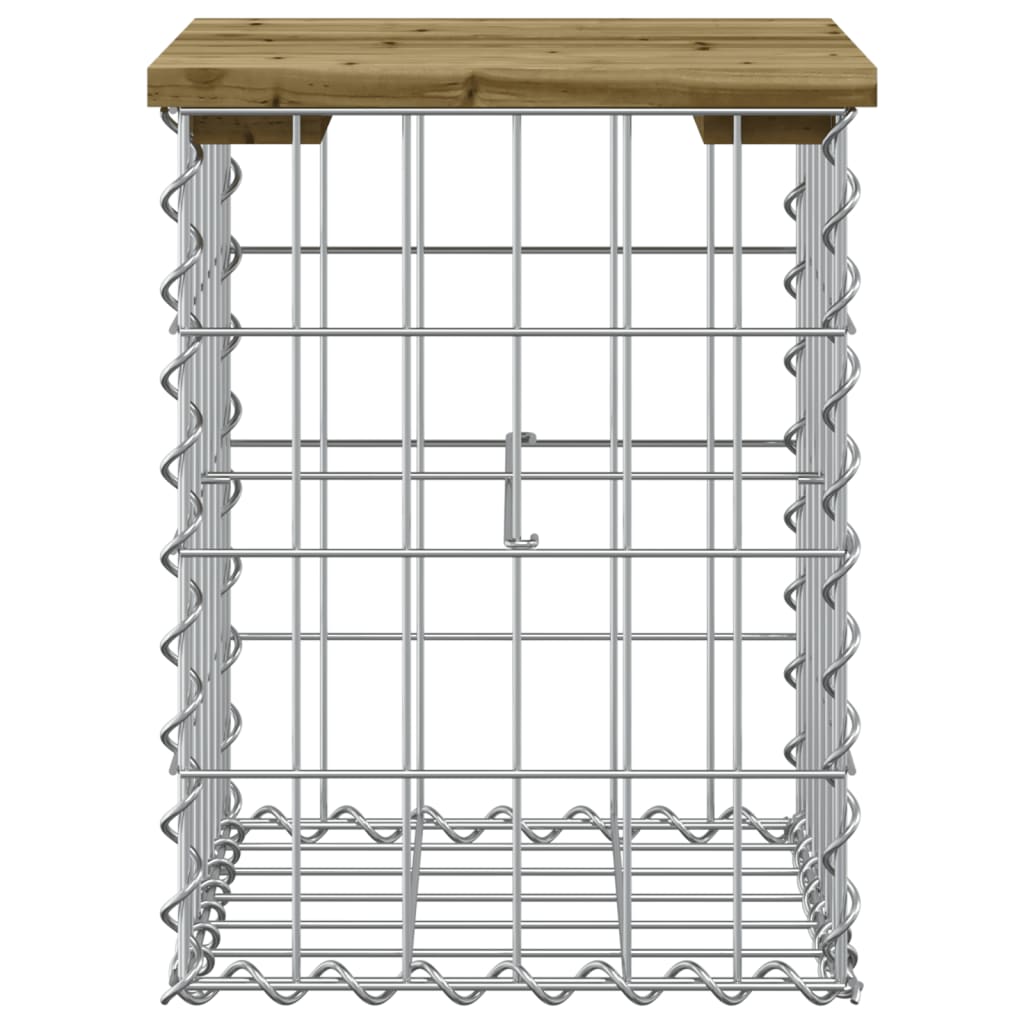 Banc de jardin design gabion 33x31x42 cm bois de pin imprégné