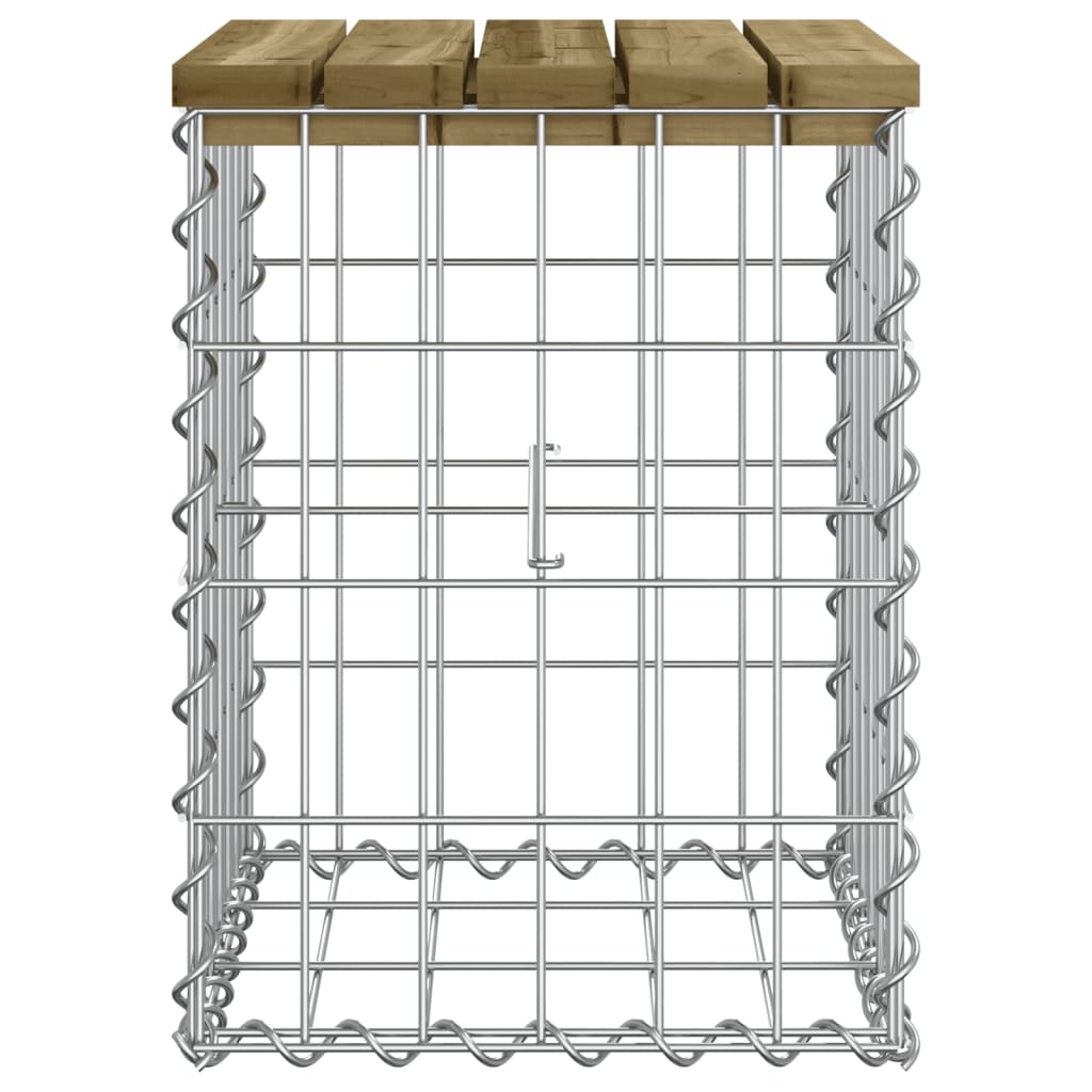 Banc de jardin design gabion 33x31x42 cm bois de pin imprégné