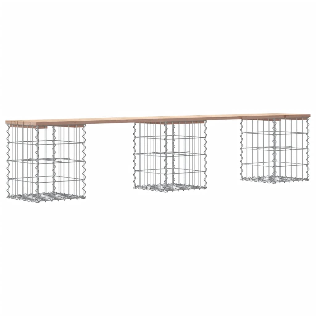 Banc de jardin design de gabion 203x31x42 cm bois massif de pin