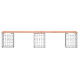 Banc de jardin design gabion 203x31x42cm bois massif de douglas