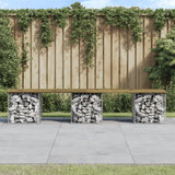 Banc de jardin design gabion 203x31x42 cm bois de pin imprégné