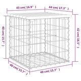 Banc de jardin design de gabion 43x44x42 cm bois massif de pin